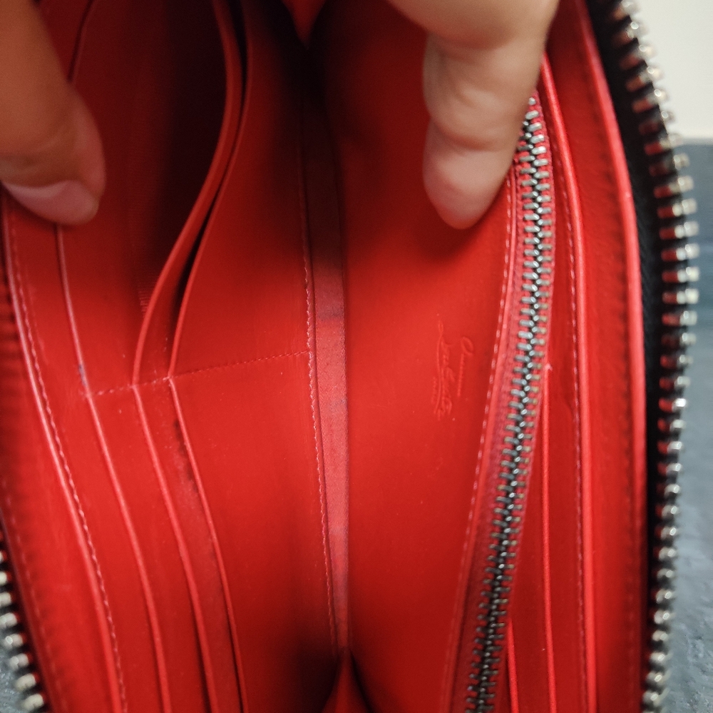 Christian Louboutin blue spiked zippy wallet - Picture 13 of 14